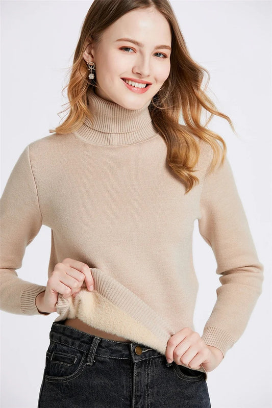 🎅 Sales 49% OFF🎁Winter fleece thick knitted bottoming shirt